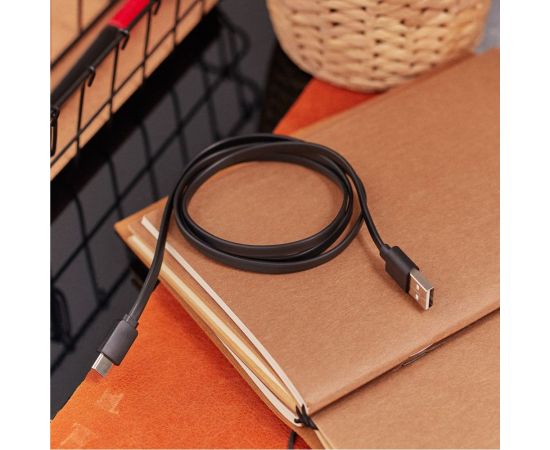 Плоский кабель USB Type-C - USB REXANT 2,4A черный 1 м 18-1888 – изображение 2