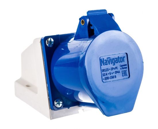 Розетка Navigator 14 297 NCA-SR123-32-220 стационарная наружная 32А 2P+PE IP44 14297 – изображение 2