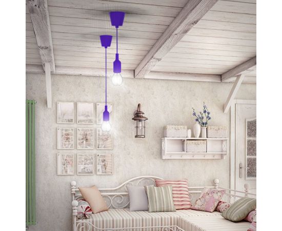 Патрон REXANT E27 силиконовый со шнуром 1 м фиолетовый 11-8887 – изображение 3