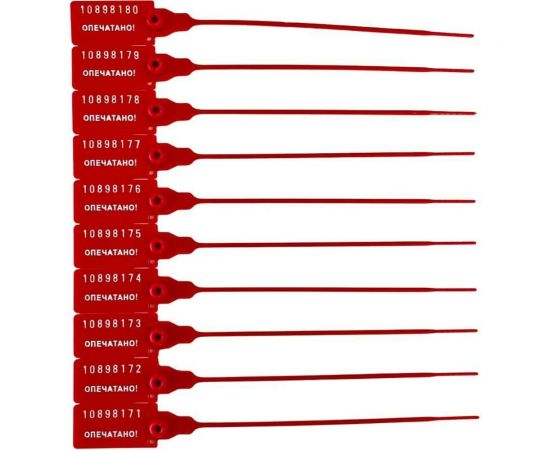 Номерная пластиковая пломба ТПК Технологии Контроля Универсал 140 (Цвет:красный) 1000 шт. 24155 – изображение 3