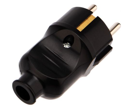 Прямая усиленная вилка Евро REXANT с заземлением 16А черная 11-8949 – изображение 3