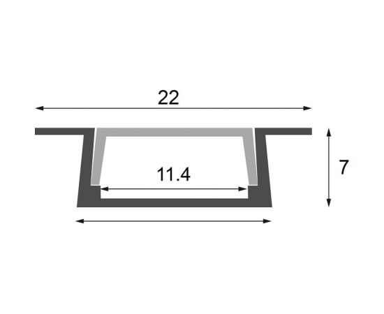 Алюминиевый врезной прямой профиль с экраном truEnergy 22x7мм анодированный 2м 19030 – изображение 3