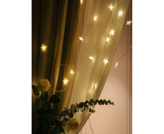 Светодиодная новогодняя гирлянда ЭРА ENIZ64W Звездочки 1.2х1.3 м, теплый белый, 64LED, IP20 Б0051876 – изображение 4