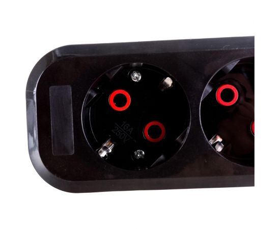 Розеточная колодка TDM 4 гнезда 2П+3 16А 250В черная серии Народная SQ1806-0429 – изображение 4