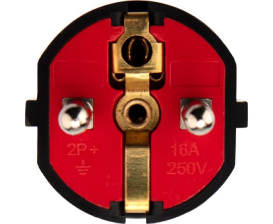 Прямая усиленная вилка Евро REXANT с заземлением 16А черная 11-8949 – изображение 4