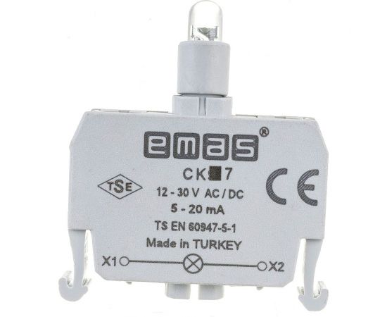 Блок-контакт Emas подсветки с синим светодиодом 12-30 В переменного и постоянного тока CK7 