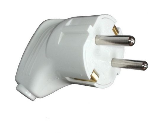 Угловая вилка TANGO с заземлением белая 16А 250В индивидуальная упаковка 5/ 20/ 600 1013541 