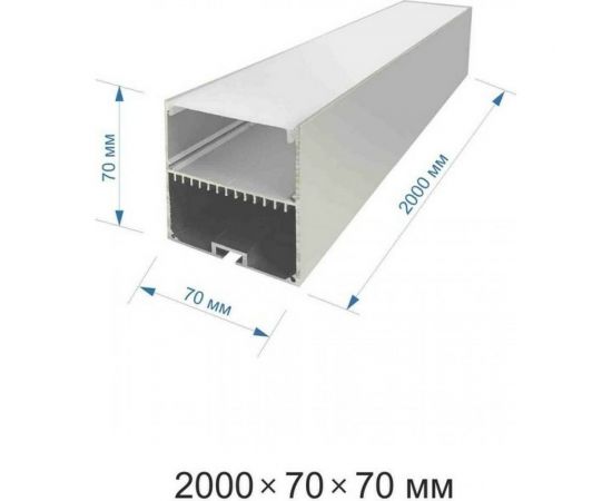 П-образный подвесной алюминиевый профиль Apeyron для LED ленты серебро, 70х70мм 08-28 – изображение 2