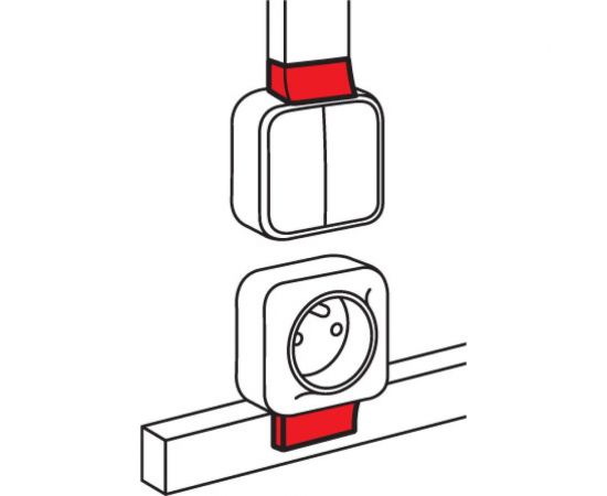 Адаптер Legrand для монтажа серии Quteo - для мини-каналов Metra - 20x12 638117 – изображение 2