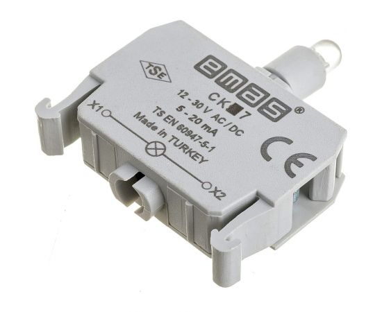 Блок-контакт Emas подсветки с синим светодиодом 12-30 В переменного и постоянного тока CK7 – изображение 2