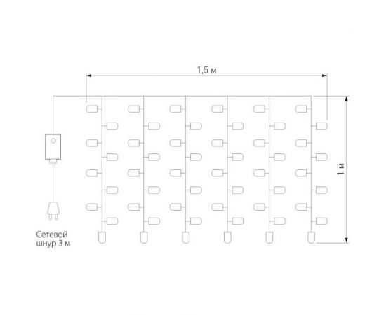 Новогодняя гирлянда занавес Eurosvet 200-001 белый a044087 – изображение 3
