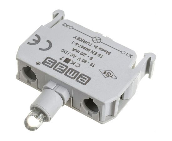 Блок-контакт Emas подсветки с синим светодиодом 12-30 В переменного и постоянного тока CK7 – изображение 3