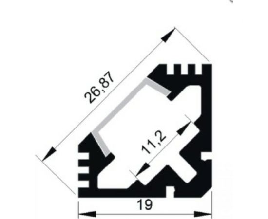 Профиль Jazzway PAL (аксессуар) 1919 угловой, 2м, анодированный 1009623 – изображение 3