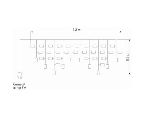 Новогодняя гирлянда Eurosvet Бахрома 100-001 белый a044082 – изображение 6