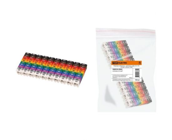 Наборный маркер TDM комплект цифр «0»-«9» 2,5 мм2 150 шт. SQ0534-0062 