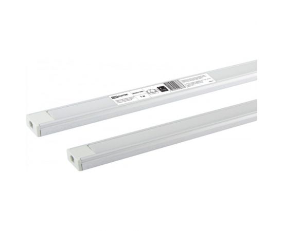 Алюминиевый профиль TDM накладной 1506 1 м, матовый рассеиватель, 2 заглушки, 2 крепежа SQ0331-0481 