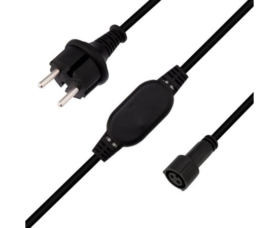 Шнур питания для гирлянды дюраплей Neon-Night 4а, подключение до 200м, черный каучук, 230В 315-000 