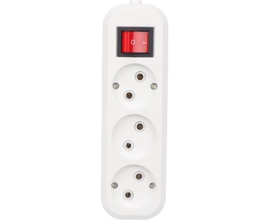 Розеточная колодка REXANT 3 гнезда с кнопкой без заземления 11-8705 