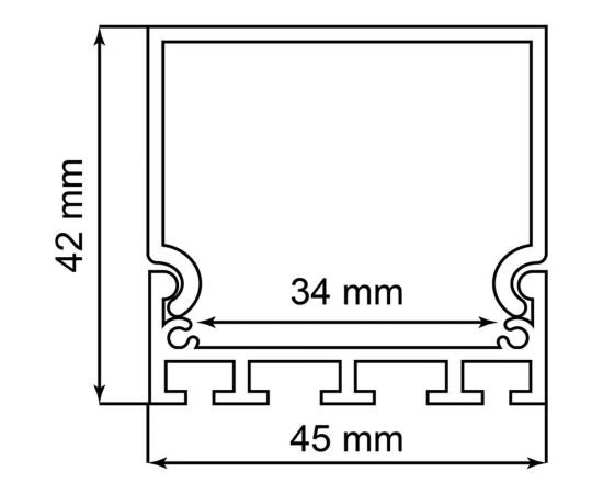 Накладной профиль FERON 42x45мм, алюминиевый, черный, 2м, CAB268 48149 – изображение 2