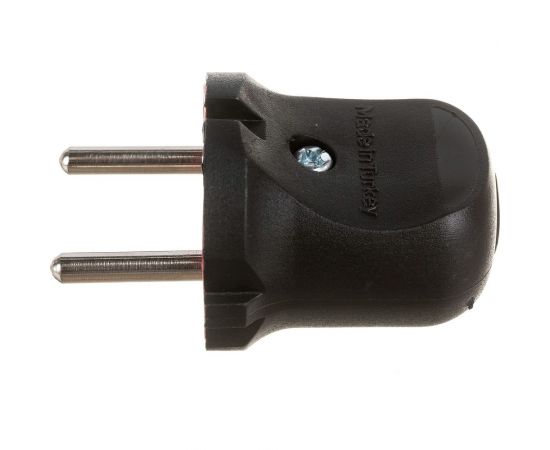 Прямая вилка AY-KA 6А 250В без заземления, черный 7911000 – изображение 2