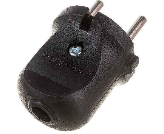 Прямая вилка AY-KA 6А 250В без заземления, черный 7911000 – изображение 3