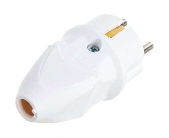 Прямая вилка AY-KA 16А 250В с заземлением, белый 7713500 – изображение 3