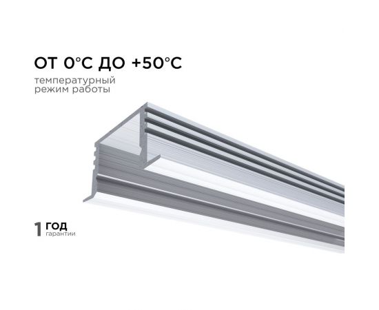 Врезной алюминиевый профиль APEYRON 12 мм глубокий, для светодиодной ленты, 2м. 08-12-01 – изображение 9