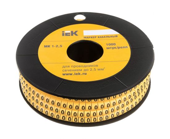 Маркировочное кольцо IEK 1-2.5мм, 0, МК, 1000шт/ролл UMK10-0 