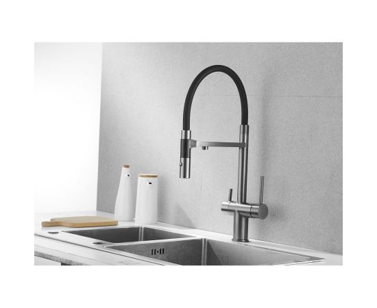 Смеситель для кухни ROSE с подключением к фильтру питьевой воды, оружейная сталь R958T – изображение 13