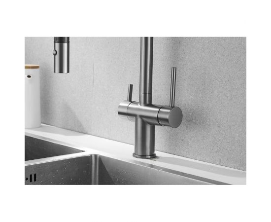 Смеситель для кухни ROSE с подключением к фильтру питьевой воды, оружейная сталь R958T – изображение 15