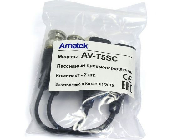 Одноканальный пассивный приемо-передатчик Amatek AV-T5SC по витой паре (комплект 2шт) 7000277 – изображение 2