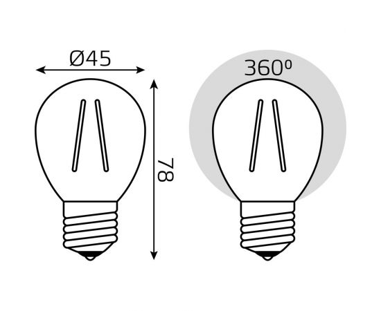 Лампа Filament Gauss Шар 13W 1150lm 4100К Е27 LED 1/10/50 105802213 – изображение 2