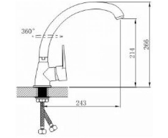 Смеситель для кухни Potato с высоким изливом, крепление гайка P39270-2 – изображение 2