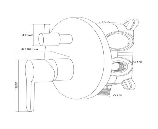 Встроенный смеситель Swedbe Platta 2 функциональный, в монтажном боксе 5518 – изображение 2