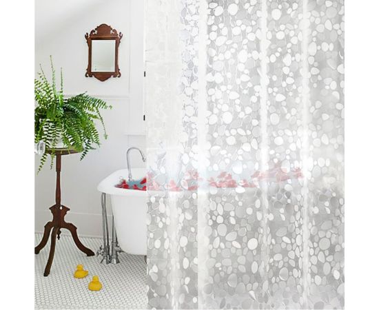 Штора для ванной с 3D эффектом Vanstore Галька 180х180 620-50 – изображение 2