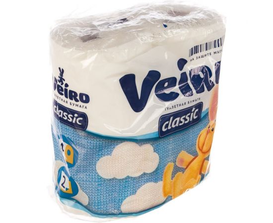 Бумага туалетная бытовая VEIRO Classic спайка 4 шт, 2-х слойная, белая 5с24 123208 – изображение 2