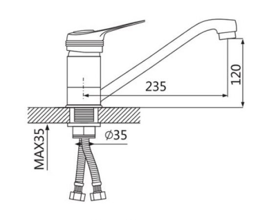 Смеситель для раковины OUTE T3803B – изображение 2