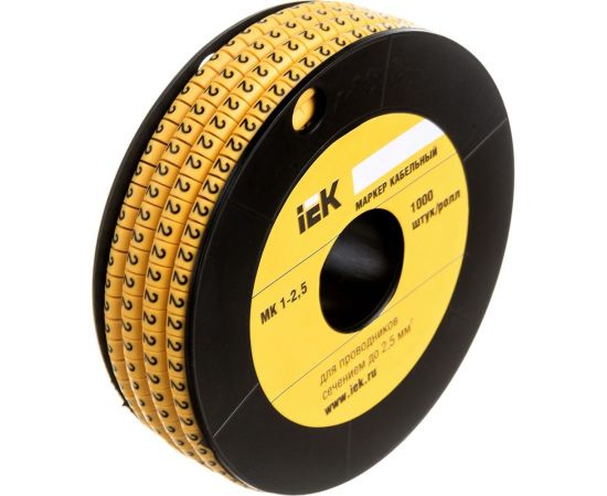 Маркировочное кольцо IEK 1-2.5мм, 2, МК, 1000шт/ролл UMK10-2 – изображение 2