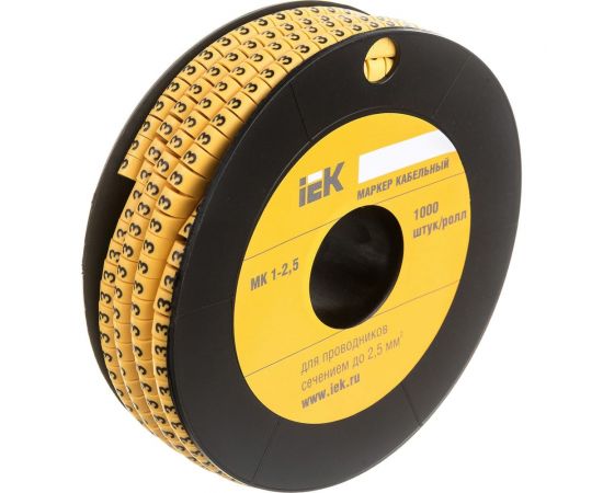 Маркировочное кольцо IEK 1-2.5мм, 3, МК, 1000шт/ролл UMK10-3 – изображение 2