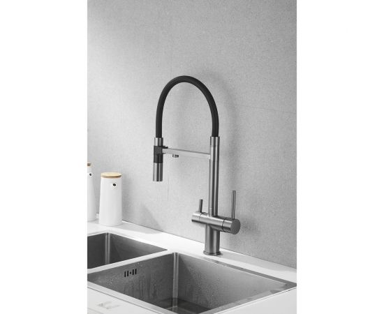 Смеситель для кухни ROSE с подключением к фильтру питьевой воды, оружейная сталь R958T – изображение 2