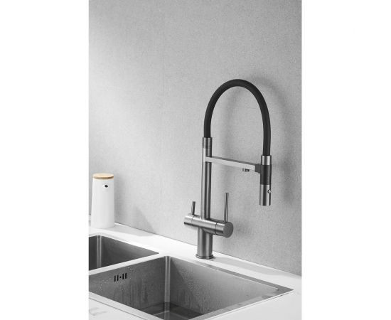 Смеситель для кухни ROSE с подключением к фильтру питьевой воды, оружейная сталь R958T – изображение 30