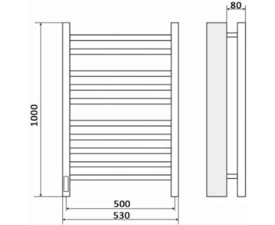 Электрический полотенцесушитель Ника кабельный STEP-2 100/50 RAL9016 белый матовый левый тэн STEP-2 100/50 бел мат лев – изображение 3