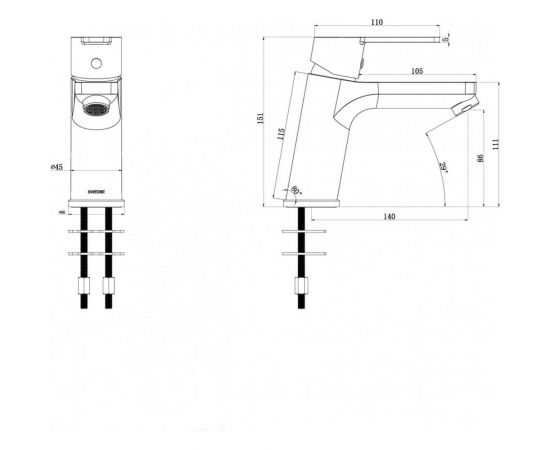 Смеситель для раковины Swedbe Kronos однорычажный 2010 – изображение 3