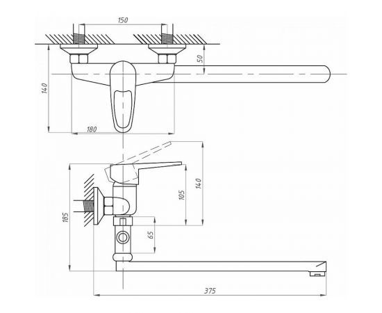 Смеситель для ванны с душем Профсан ПСМ тип См-ВУОРНШлА PSM-523-084 – изображение 3