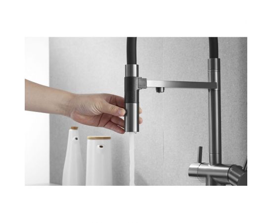 Смеситель для кухни ROSE с подключением к фильтру питьевой воды, оружейная сталь R958T – изображение 3