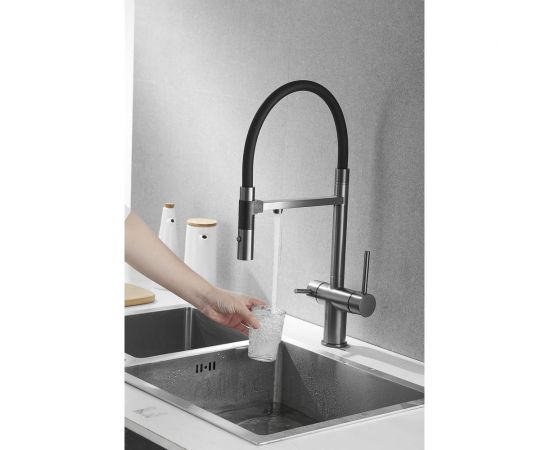 Смеситель для кухни ROSE с подключением к фильтру питьевой воды, оружейная сталь R958T – изображение 32