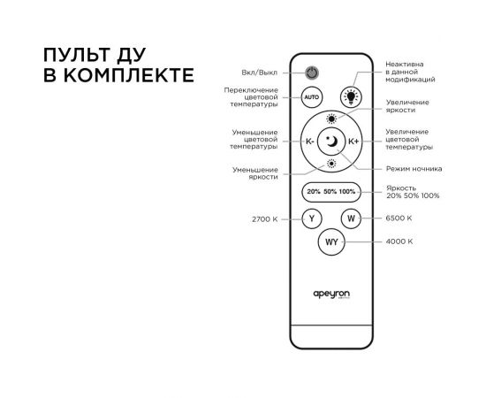 Светодиодный модуль со встроенным драйвером Apeyron 230В, 72Вт, smd2835, 5200Лм, 3000-6500К, круглая, с пультом 02-69 – изображение 10