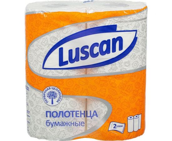 Бумажные полотенца Luscan 2 слоя, белые, 2 рулона по 17 метров 1130764 
