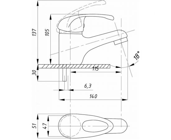 Смеситель для раковины TSARSBERG тип См-УмОЦБА TSB-841-1109 – изображение 2