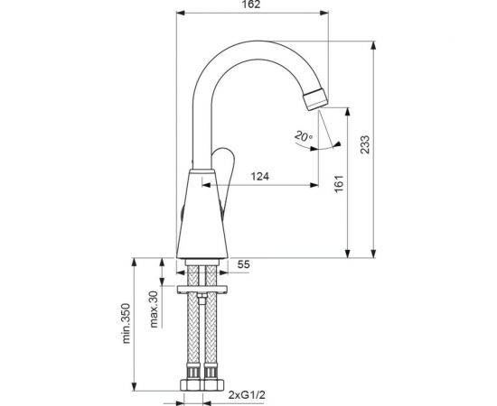 Смеситель для умывальника Vidima ORION BA364AA 00039182 – изображение 2